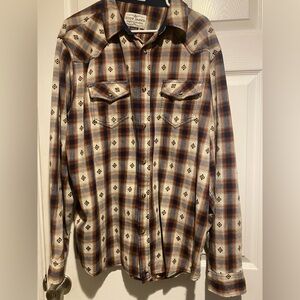 Cody James brown plaid western shirt